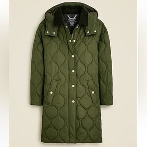 J. Crew Stowe Puffer Jacket with Primaloft Signature Puffer in Rich Olive